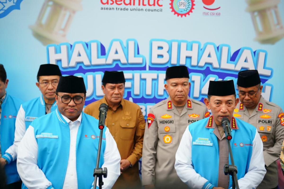 Halal Bihalal dengan Buruh, Kapolri Komitmen Perkuat Soliditas dengan Buruh, Ciptakan Iklim Investasi Kondusif