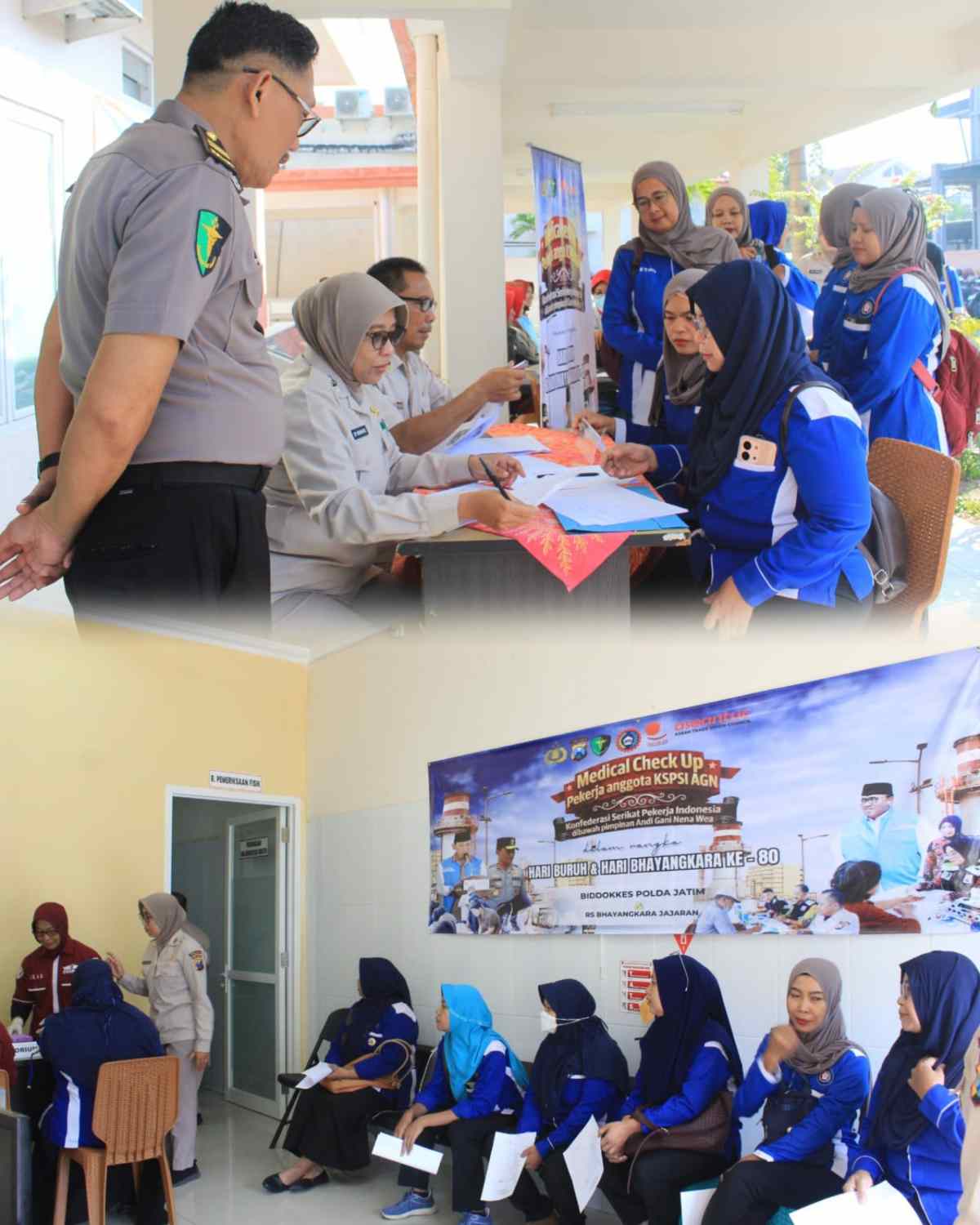 Polres Bojonegoro Gelar Pemeriksaan Kesehatan Gratis bagi Buruh Jelang May Day