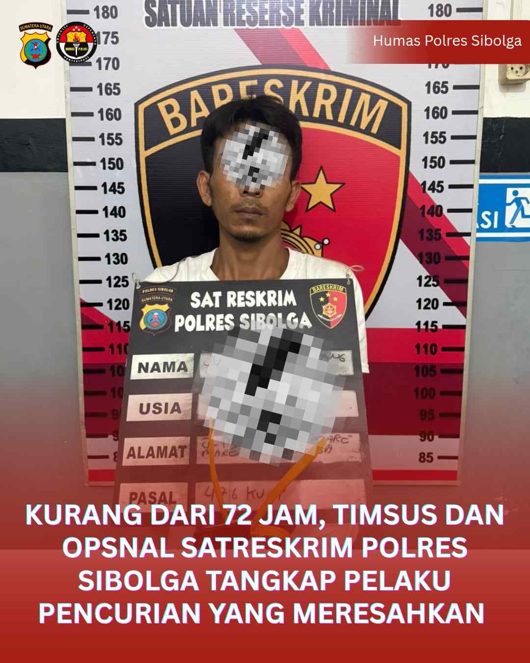 Tak Sampai 72 Jam, Timsus 3C dan Opsnal Satreskrim Polres Sibolga Ungkap Pencurian HP